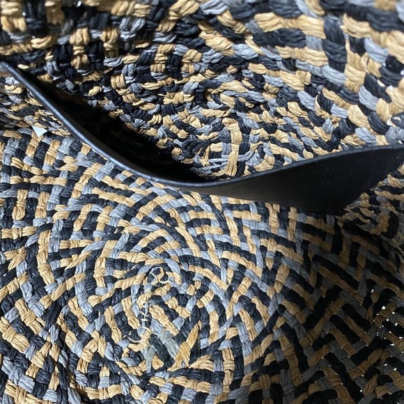 Woven Rattan Circle Handbag Summer Beach Tote Straw Bag Round Large Pocket Boho - Picture 3 of 8